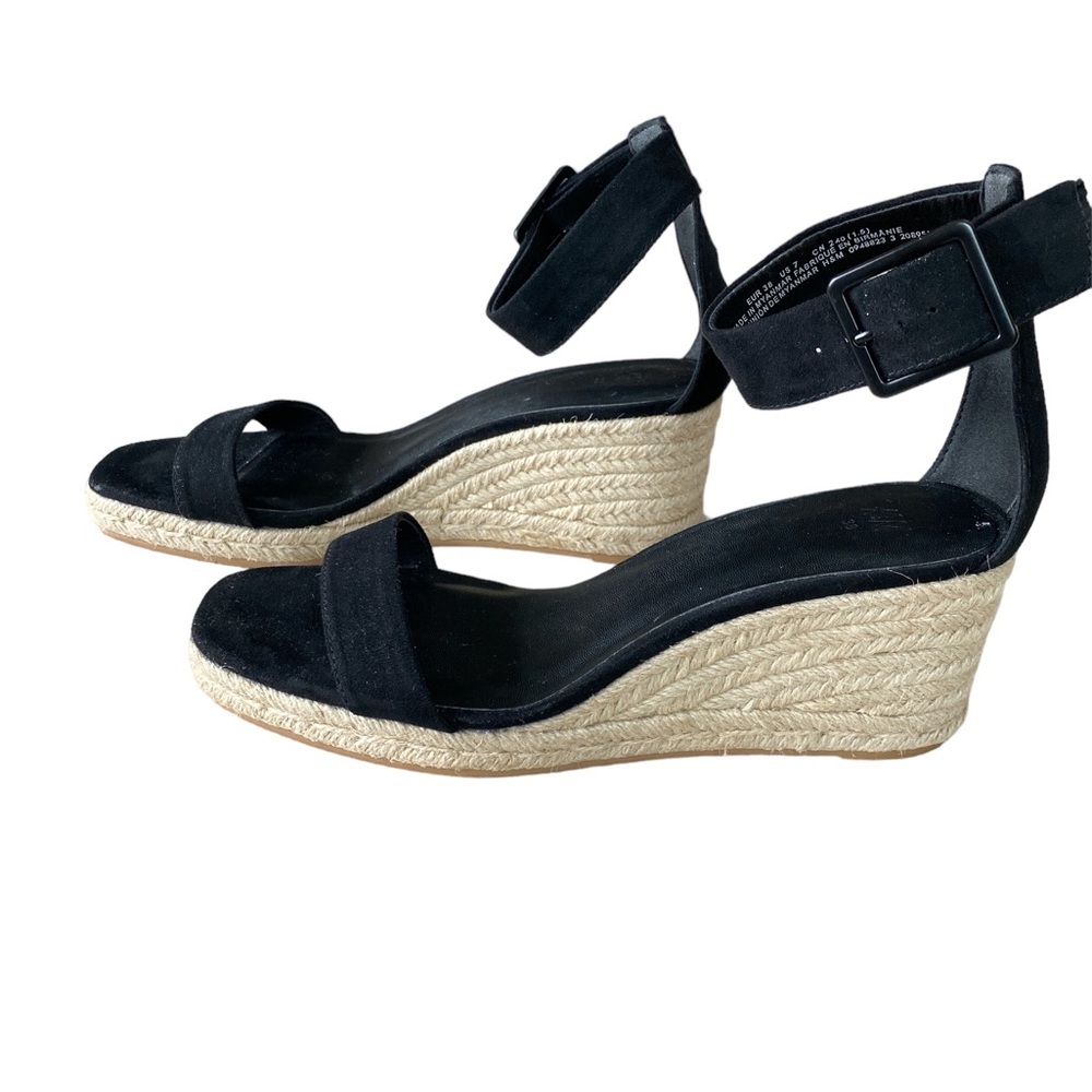 H&M wedge sandals size 7 black